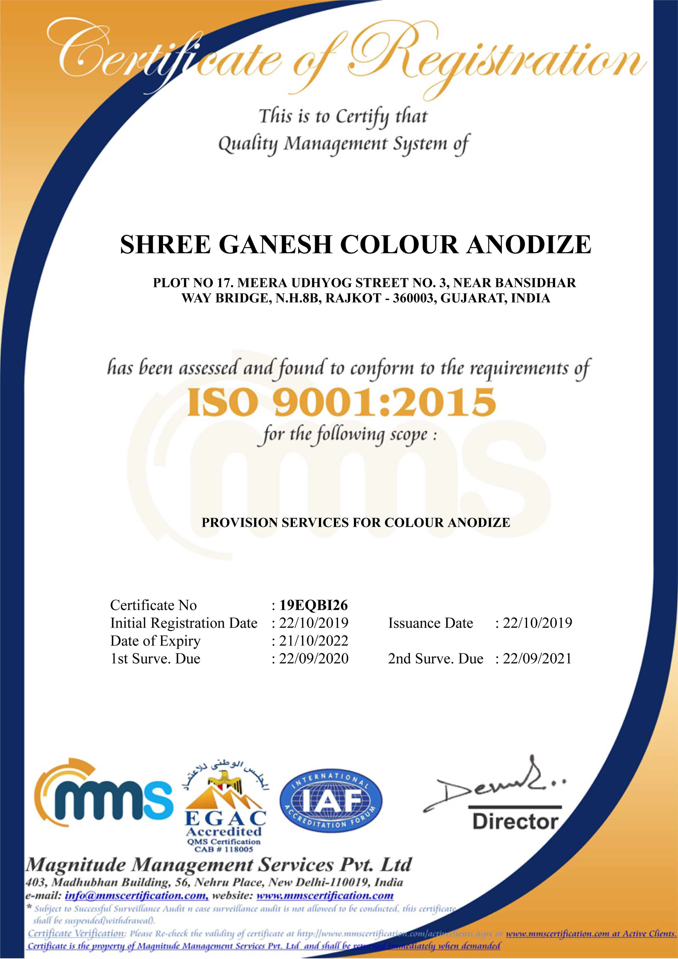 ISO Quality Certificate